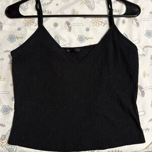Black Ribbed Women's Top